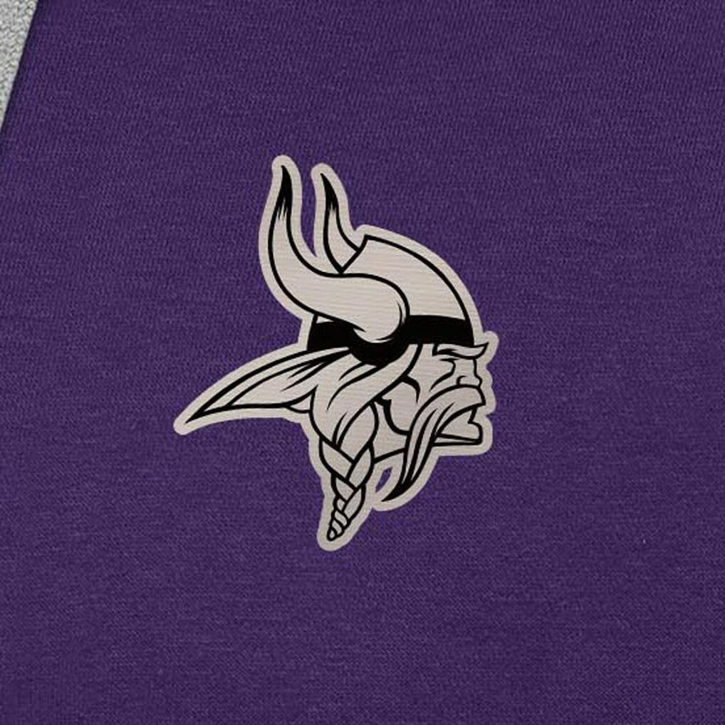 Antigua Brushed Carbon Victory Pullover Hoodie - Minnesota Vikings