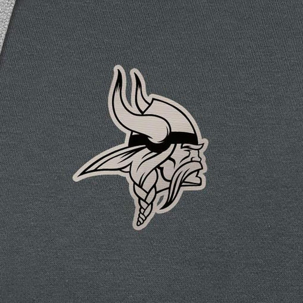 Antigua Brushed Carbon Victory Pullover Hoodie - Minnesota Vikings