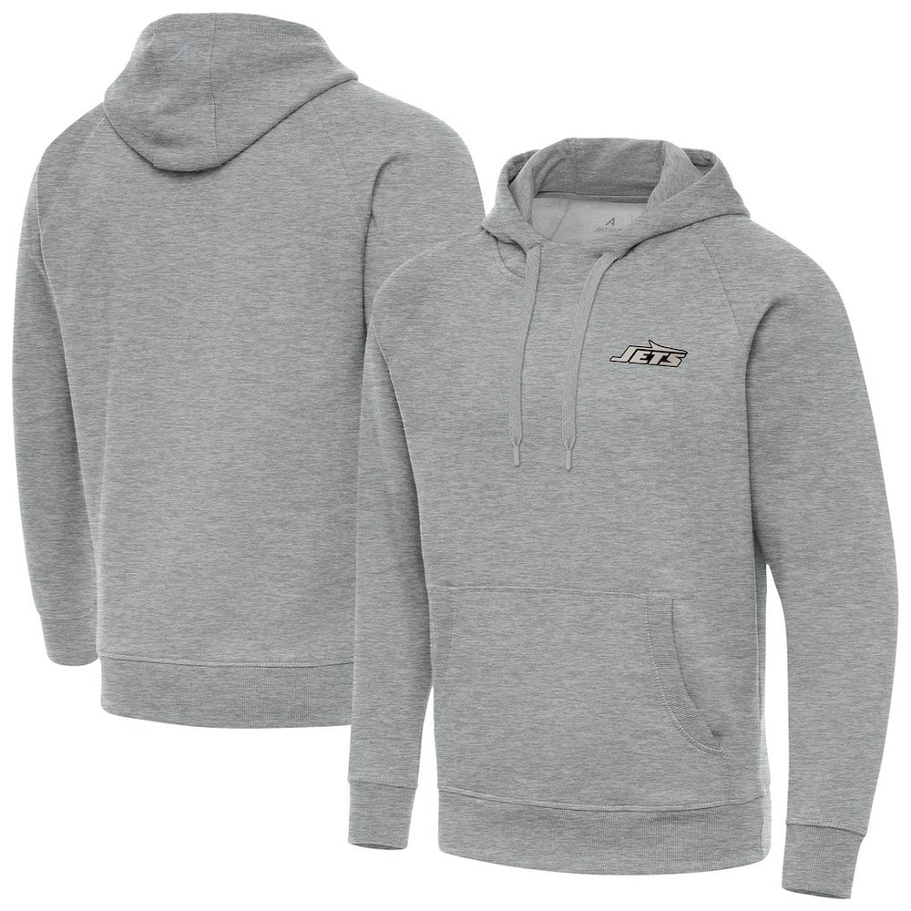 Antigua Brushed Carbon Victory Pullover Hoodie - New York Jets