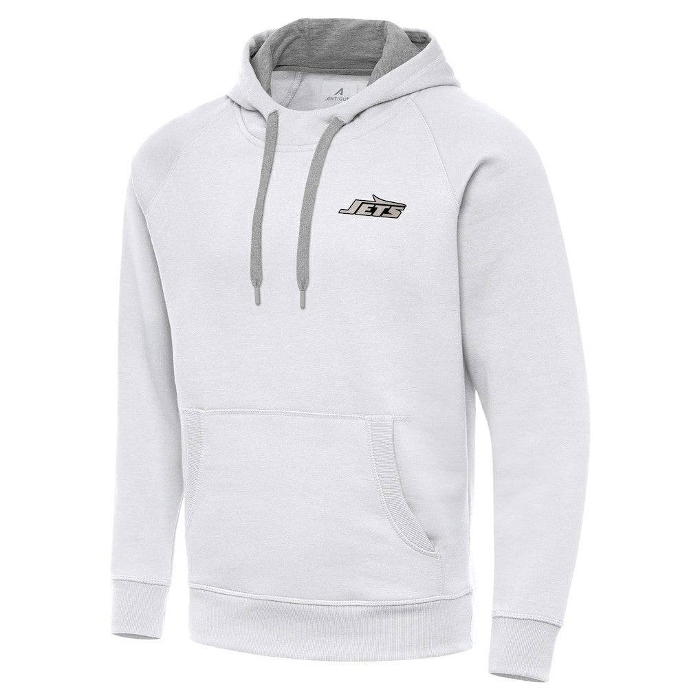 Antigua Brushed Carbon Victory Pullover Hoodie - New York Jets