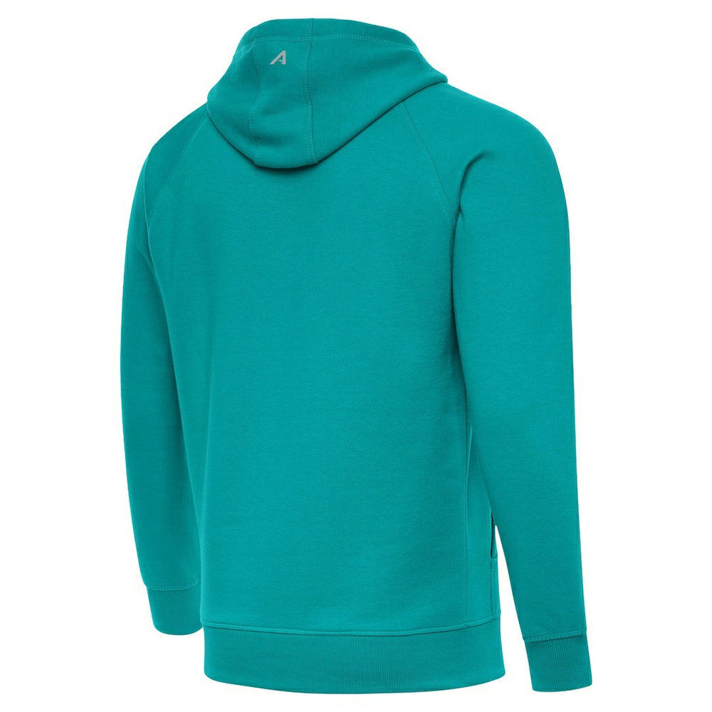 Antigua Brushed Carbon Victory Pullover Hoodie - Miami Dolphins