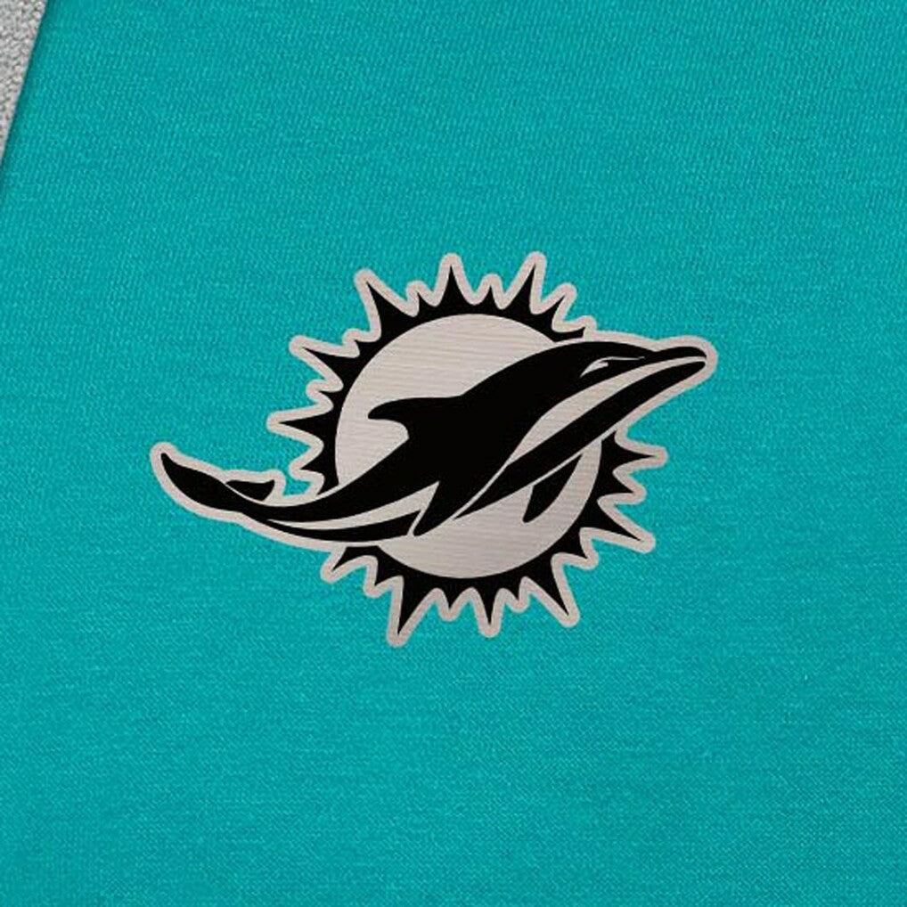 Antigua Brushed Carbon Victory Pullover Hoodie - Miami Dolphins