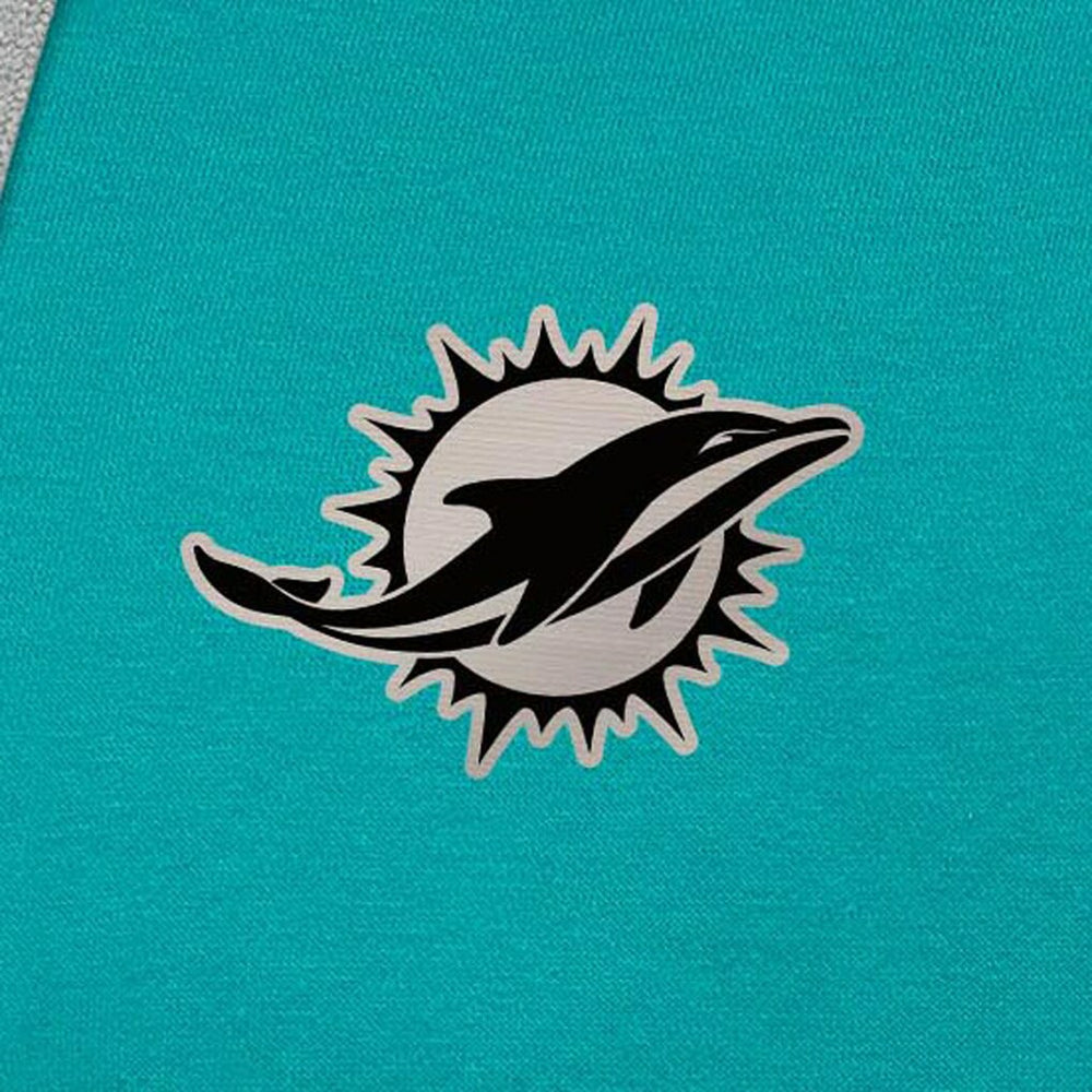 Antigua Brushed Carbon Victory Pullover Hoodie - Miami Dolphins