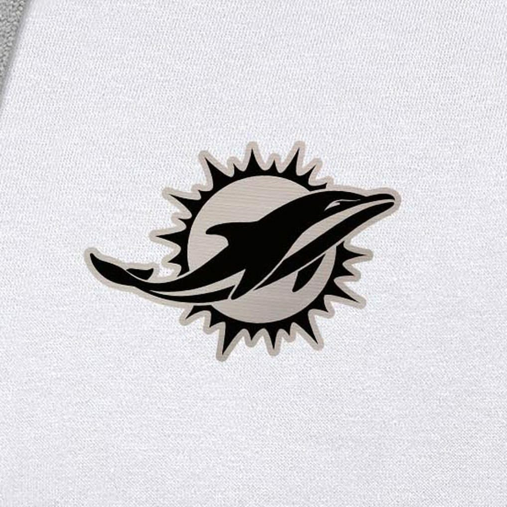 Antigua Brushed Carbon Victory Pullover Hoodie - Miami Dolphins