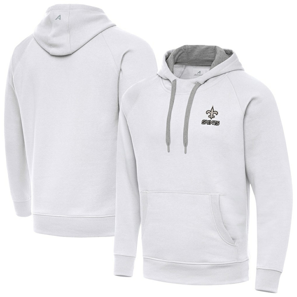 Antigua Brushed Carbon Victory Pullover Hoodie - New Orleans Saints