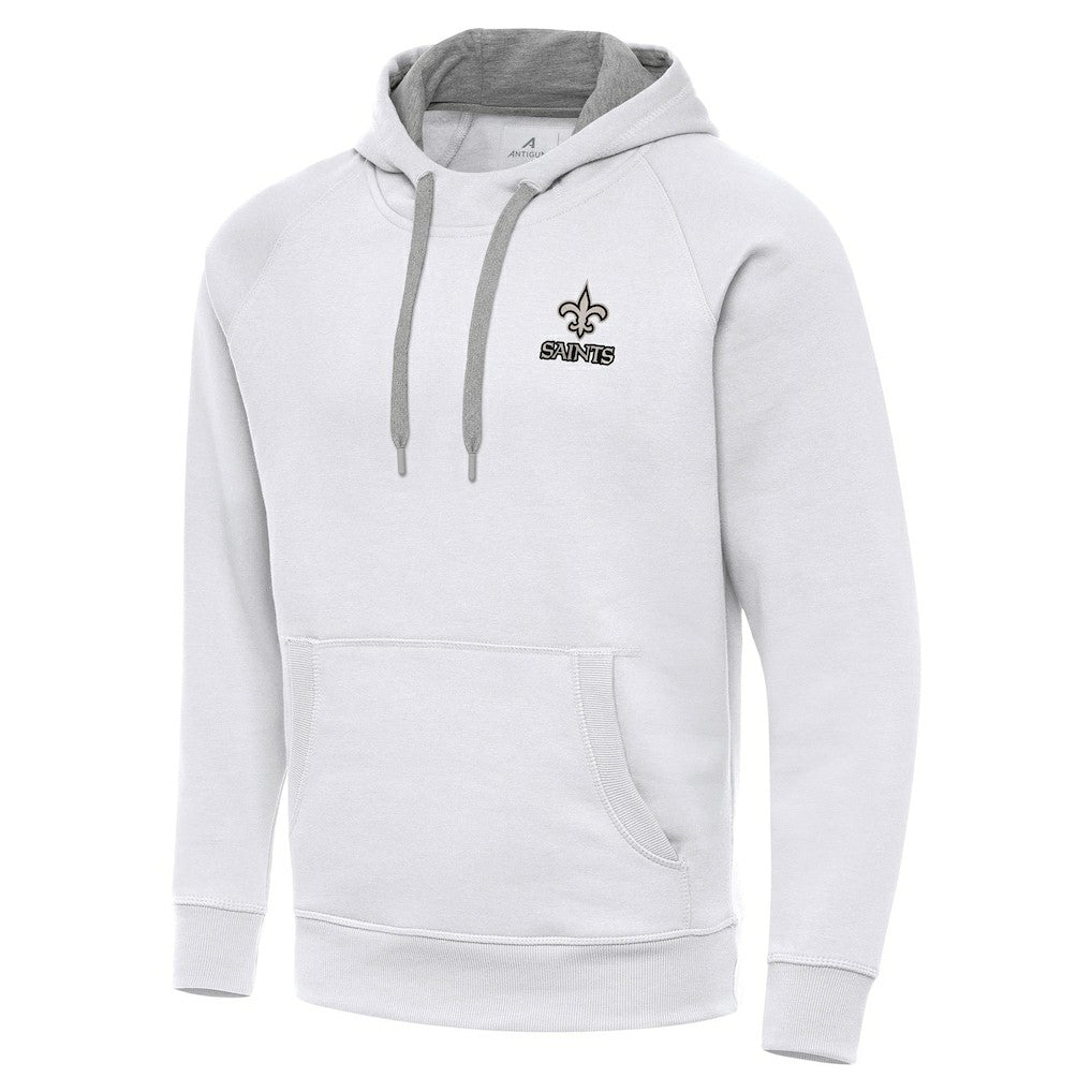 Antigua Brushed Carbon Victory Pullover Hoodie - New Orleans Saints