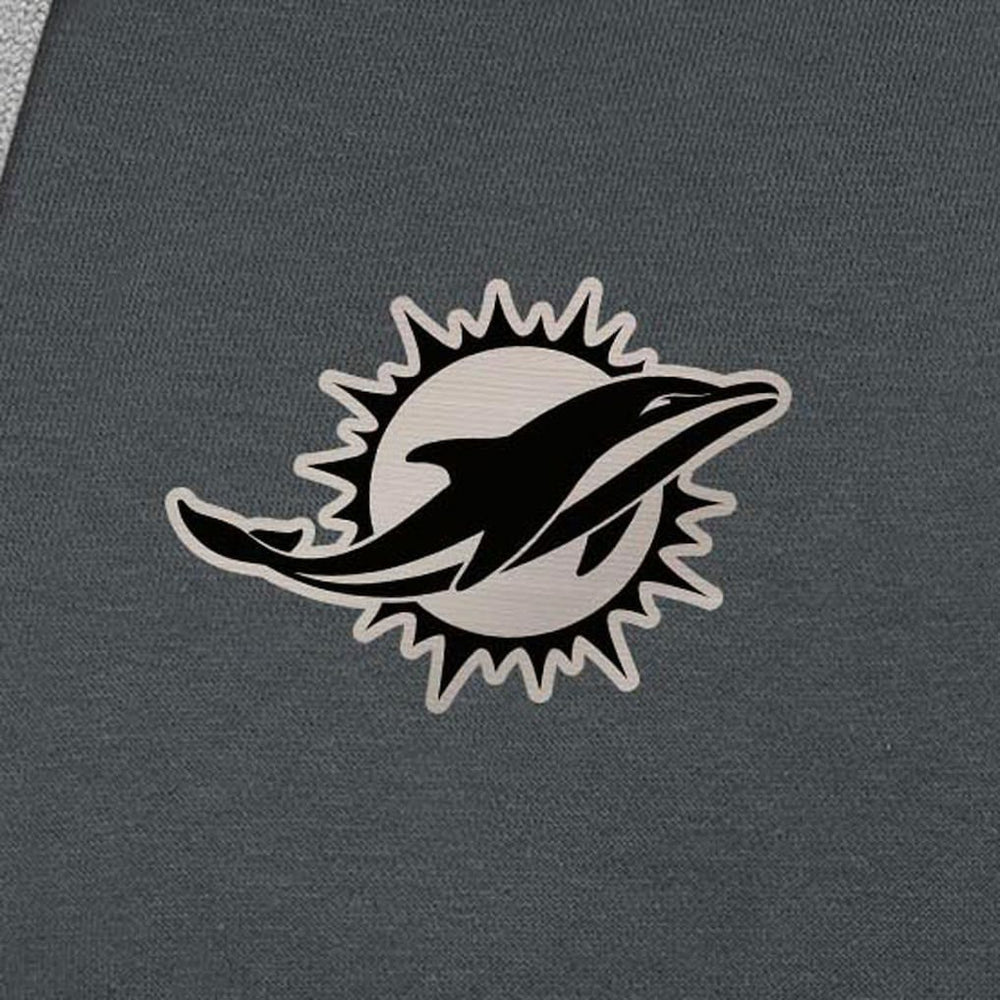 Antigua Brushed Carbon Victory Pullover Hoodie - Miami Dolphins