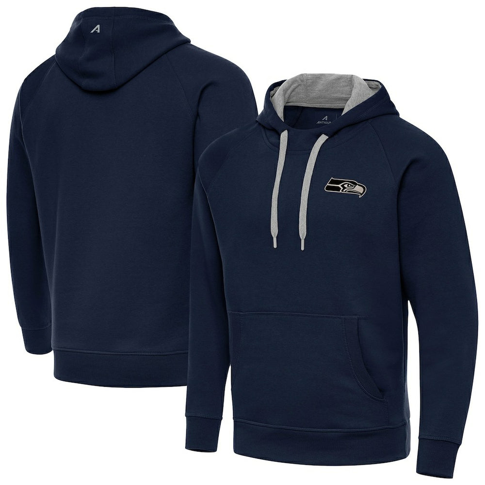Antigua Brushed Carbon Victory Pullover Hoodie - Seattle Seahawks