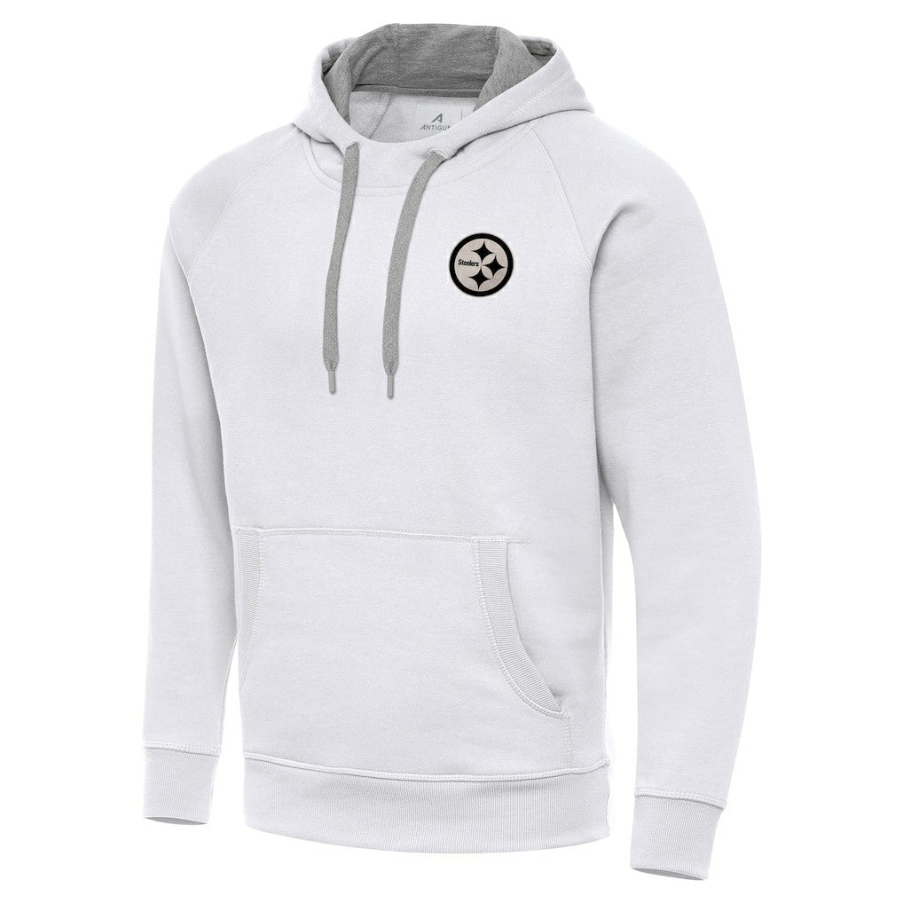 Antigua Brushed Carbon Victory Pullover Hoodie - Pittsburgh Steelers
