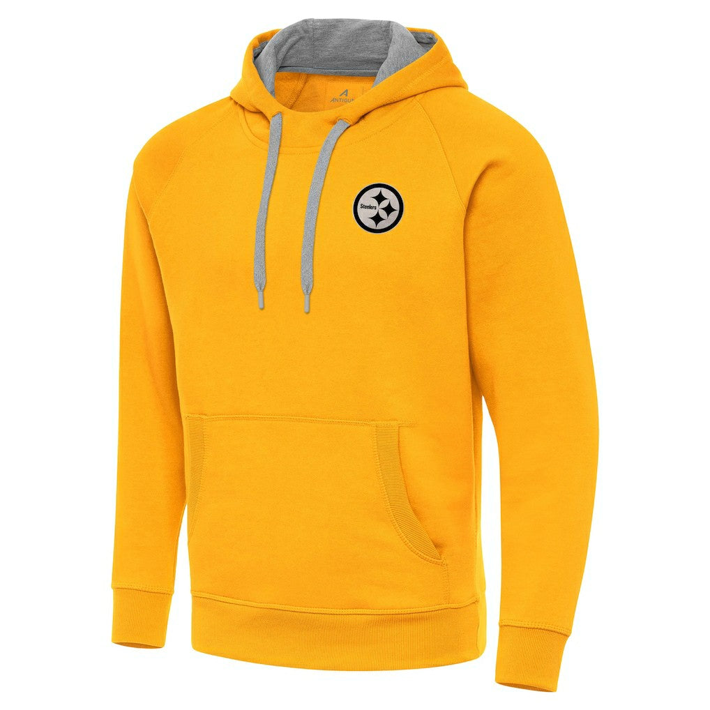 Antigua Brushed Carbon Victory Pullover Hoodie - Pittsburgh Steelers