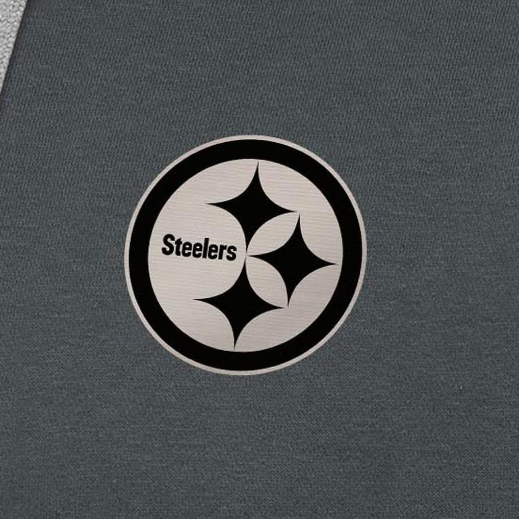 Antigua Brushed Carbon Victory Pullover Hoodie - Pittsburgh Steelers