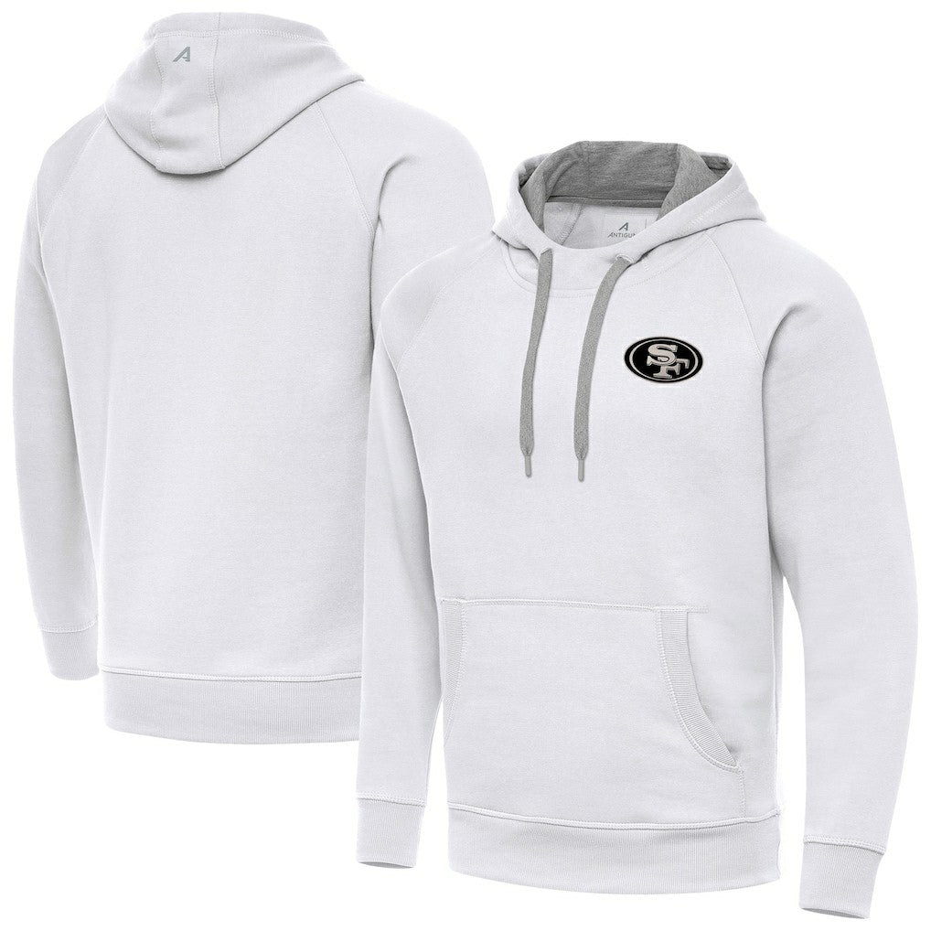 Antigua Brushed Carbon Victory Pullover Hoodie - San Francisco 49ers