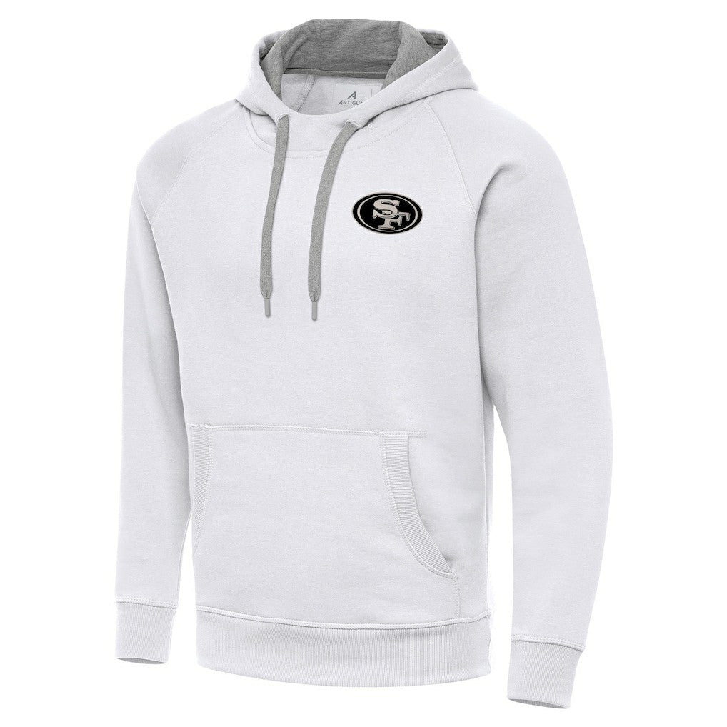 Antigua Brushed Carbon Victory Pullover Hoodie - San Francisco 49ers