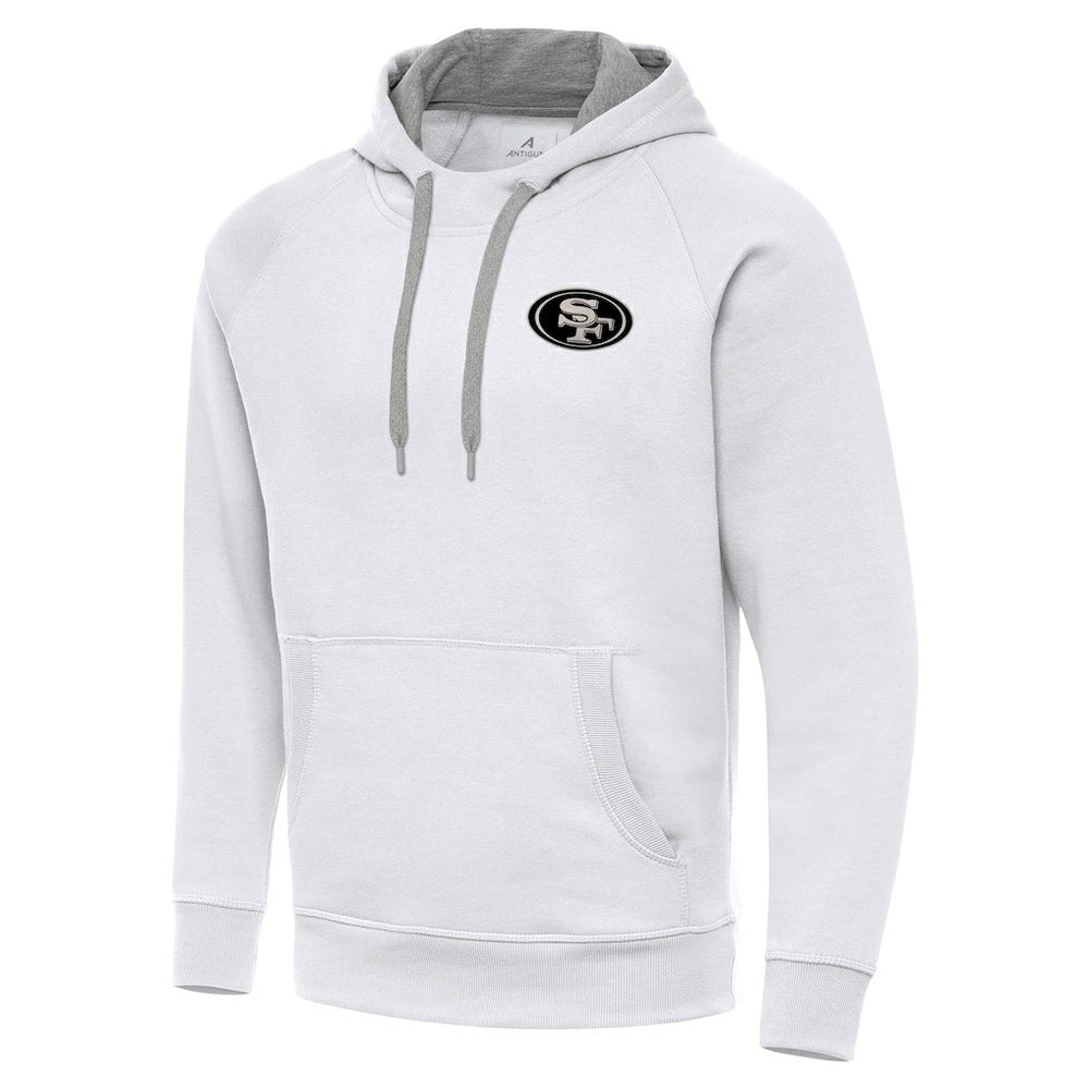 Antigua Brushed Carbon Victory Pullover Hoodie - San Francisco 49ers