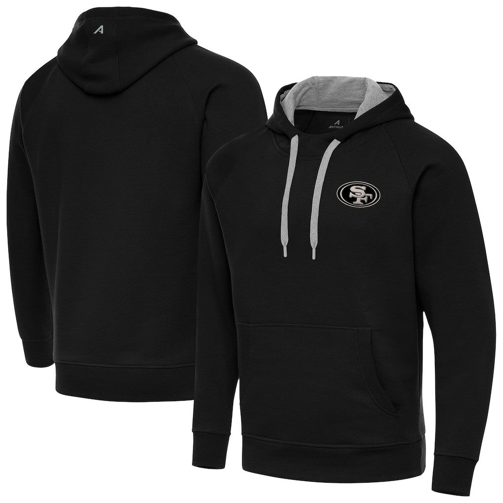 Antigua Brushed Carbon Victory Pullover Hoodie - San Francisco 49ers
