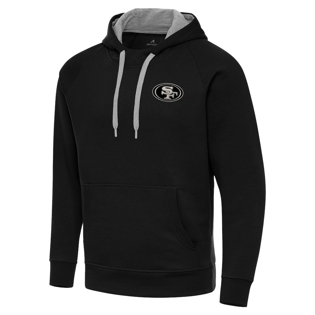 Antigua Brushed Carbon Victory Pullover Hoodie - San Francisco 49ers