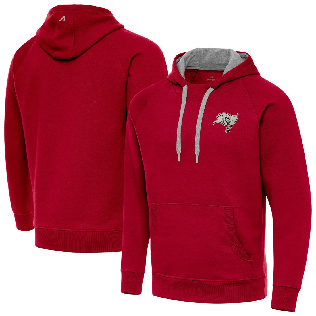 Antigua Brushed Carbon Victory Pullover Hoodie - Tampa Bay Buccaneers