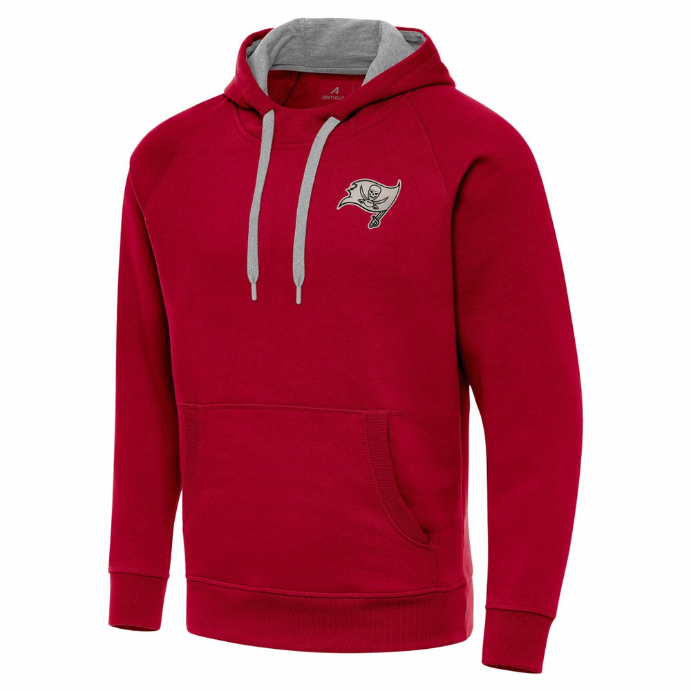 Antigua Brushed Carbon Victory Pullover Hoodie - Tampa Bay Buccaneers