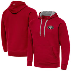 Antigua Brushed Carbon Victory Pullover Hoodie - San Francisco 49ers