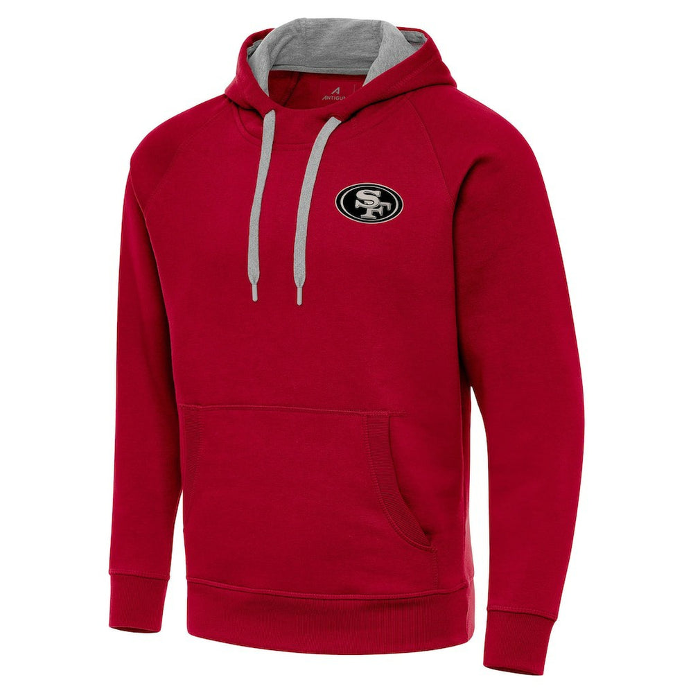 Antigua Brushed Carbon Victory Pullover Hoodie - San Francisco 49ers