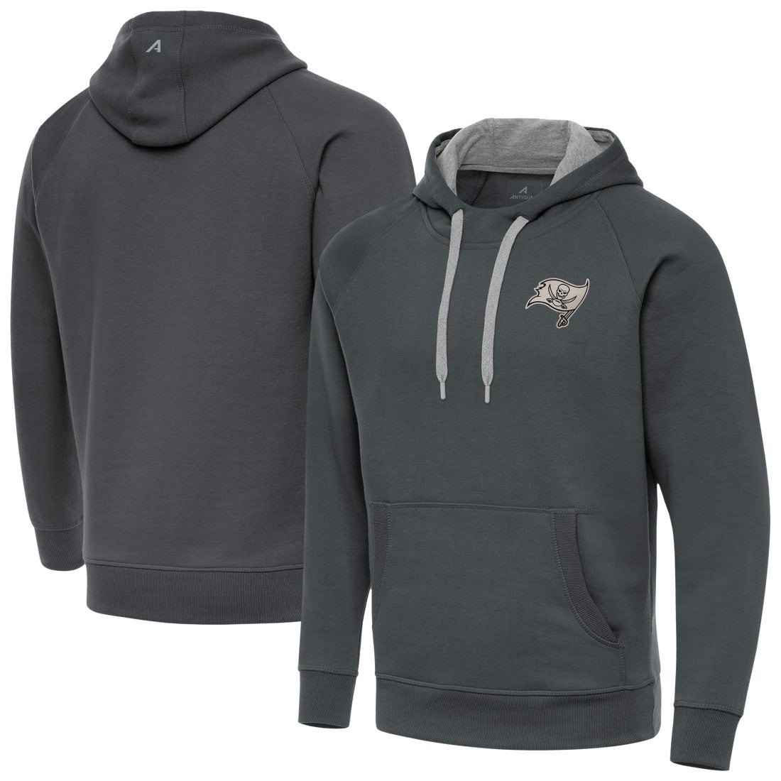 Antigua Brushed Carbon Victory Pullover Hoodie - Tampa Bay Buccaneers