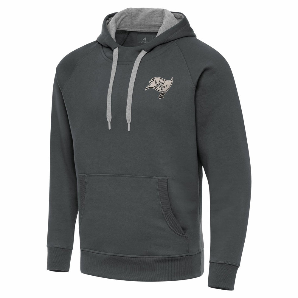 Antigua Brushed Carbon Victory Pullover Hoodie - Tampa Bay Buccaneers