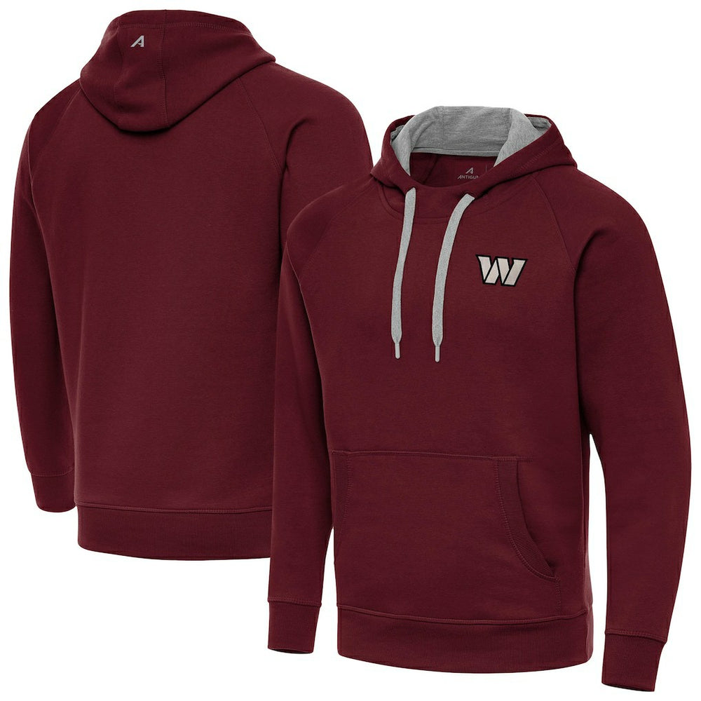 Antigua Brushed Carbon Victory Pullover Hoodie - Washington Commanders