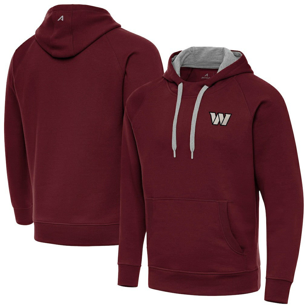Antigua Brushed Carbon Victory Pullover Hoodie - Washington Commanders