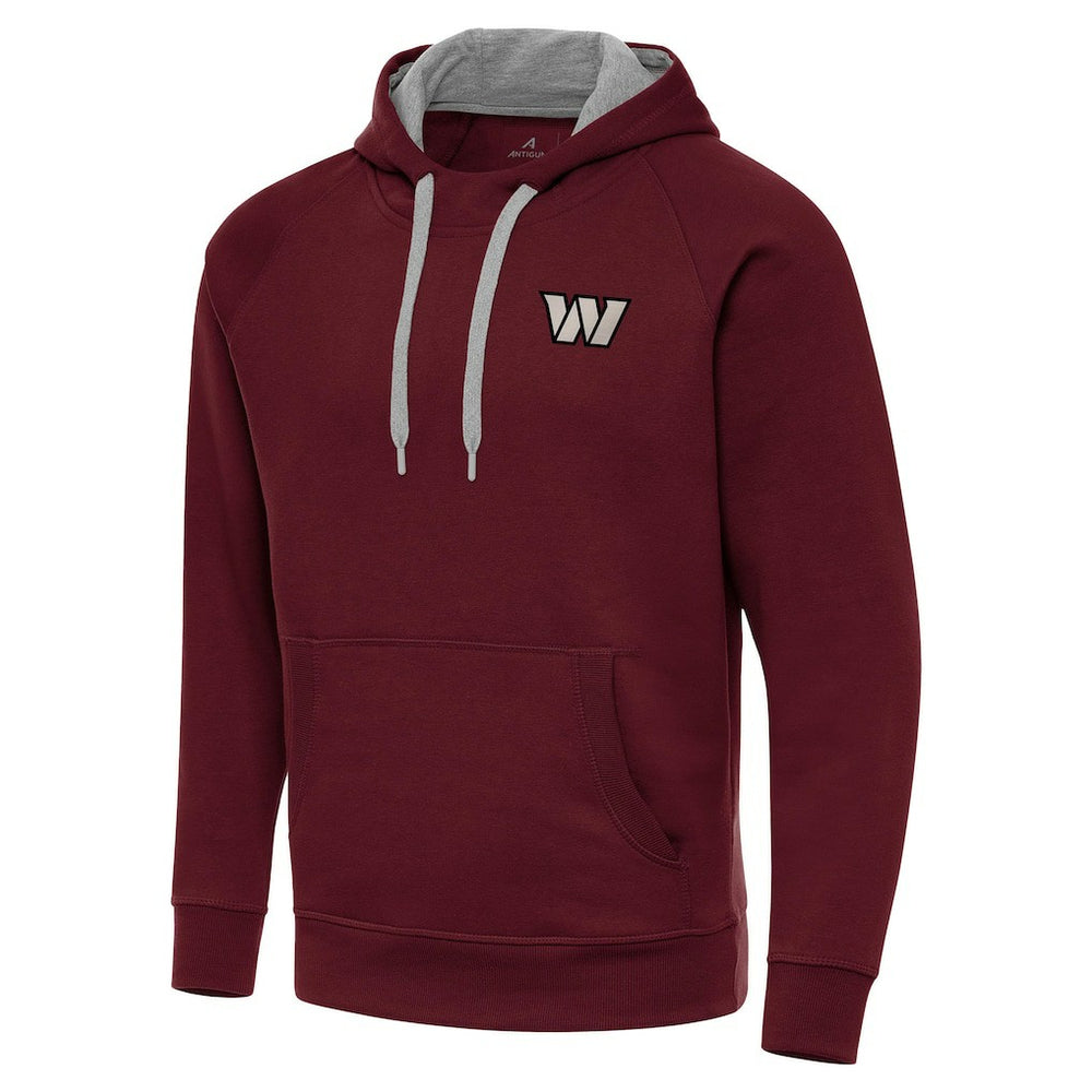Antigua Brushed Carbon Victory Pullover Hoodie - Washington Commanders