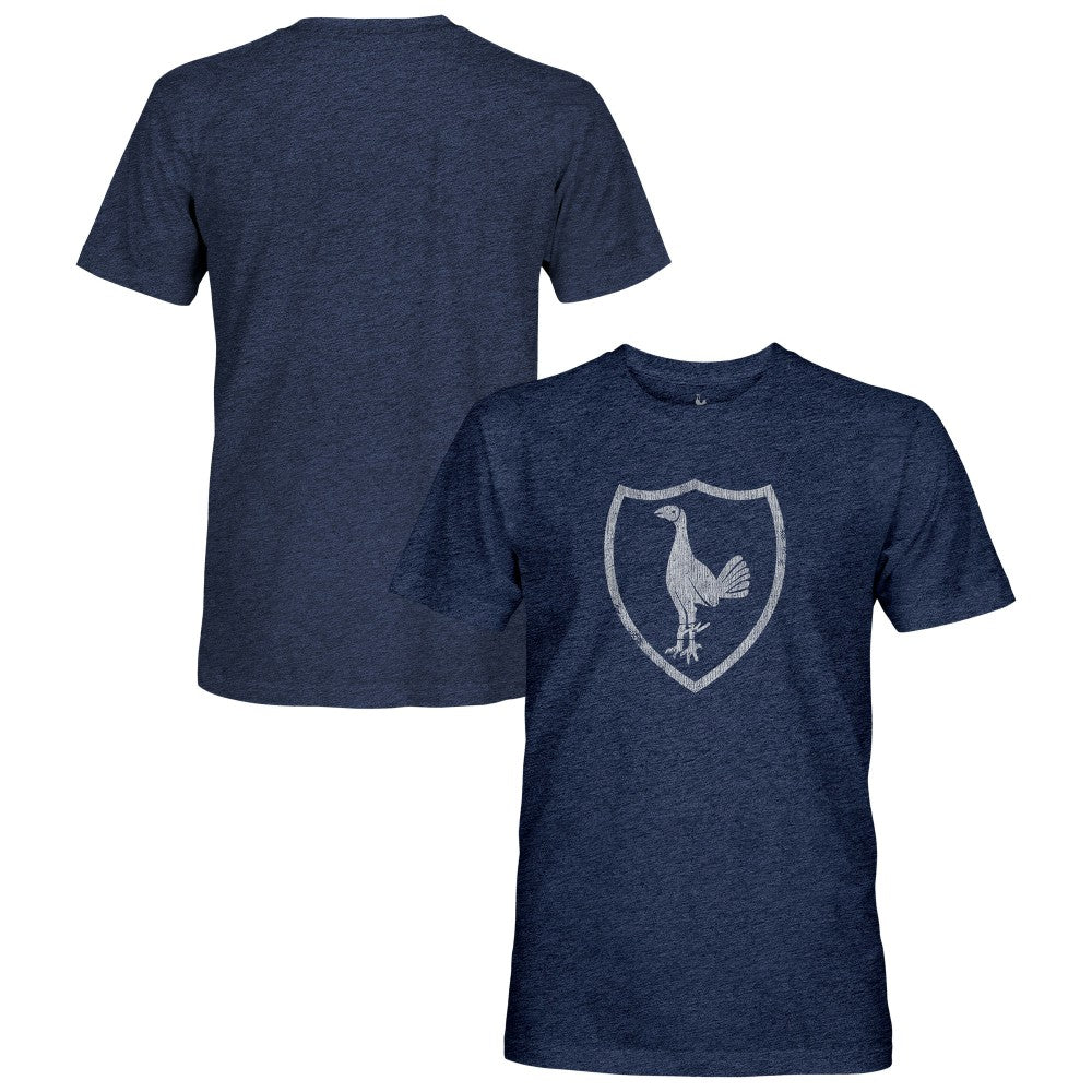 Tottenham Hotspur 1863FC Retro Monochrome Badge Vintage Tri-Blend T-Shirt -  Navy