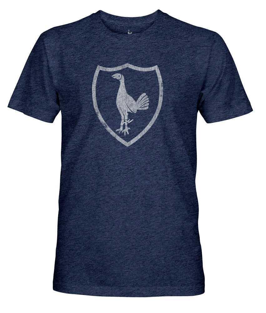 Tottenham Hotspur 1863FC Retro Monochrome Badge Vintage Tri-Blend T-Shirt -  Navy