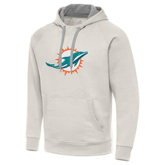 Antigua Victory Raglan Pullover Hoodie - Miami Dolphins