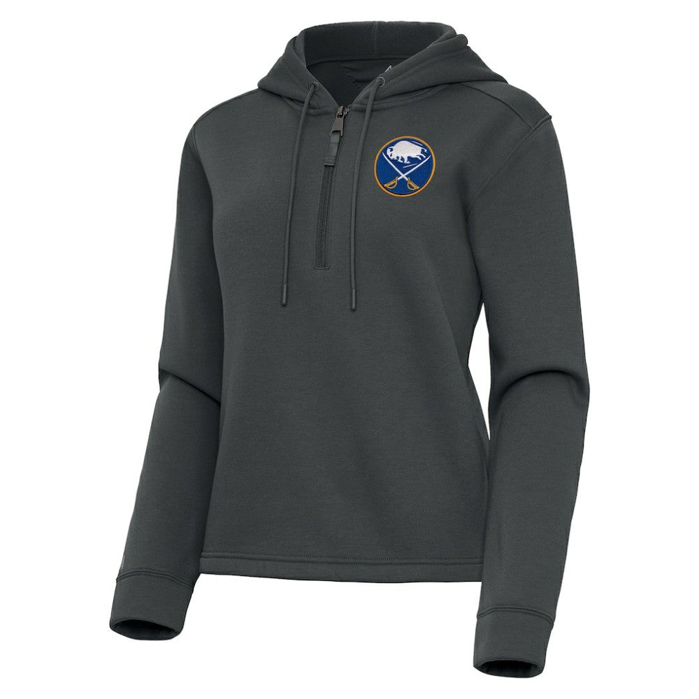 NHL Pewter Buffalo Sabres Antigua Women's Contemporary Quarter-Zip Hoodie