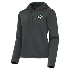 NHL Pewter Dallas Stars Antigua Women's Contemporary Quarter-Zip Hoodie