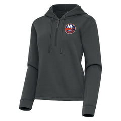 NHL Pewter New York Islanders Antigua Women's Contemporary Quarter-Zip Hoodie