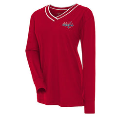 NHL Red Washington Capitals Antigua Women's Symbolic V-Neck Long Sleeve T-Shirt