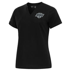 NHL Black Los Angeles Kings Antigua Traveler Rib V-Neck T-Shirt