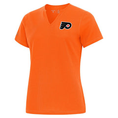 NHL Orange Philadelphia Flyers Antigua Traveler Rib V-Neck T-Shirt