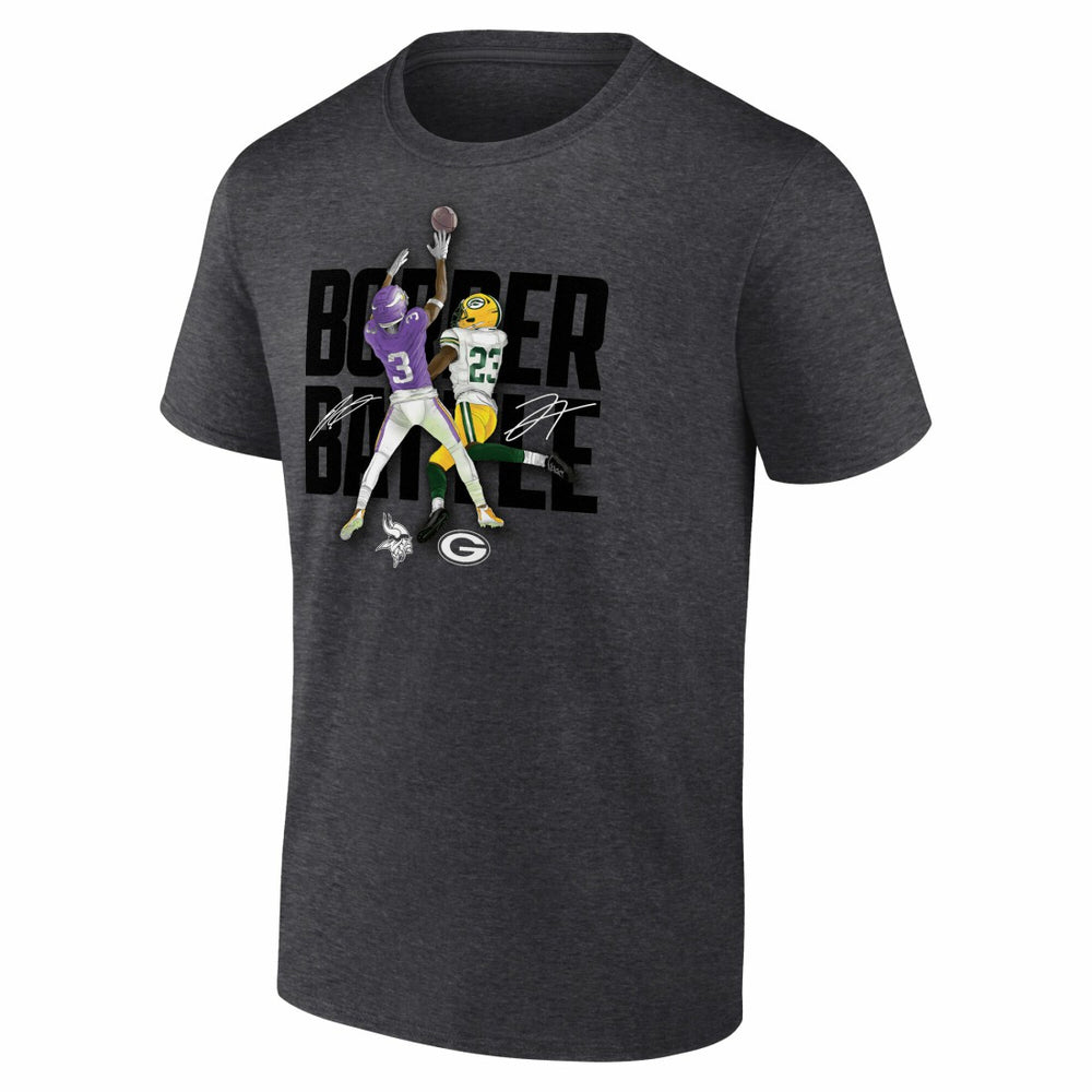 Jordan Addison & Jaire Alexander Minnesota Vikings vs.  Border Battle Player T-Shirt - Green Bay Packers