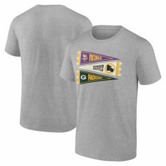 Minnesota Vikings vs.  Border Battle Pennant T-Shirt - Green Bay Packers