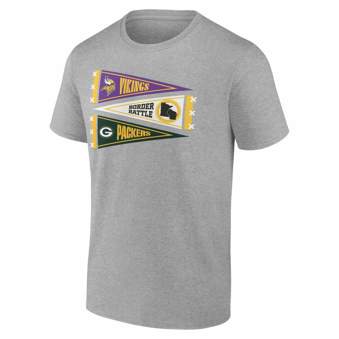 Minnesota Vikings vs.  Border Battle Pennant T-Shirt - Green Bay Packers