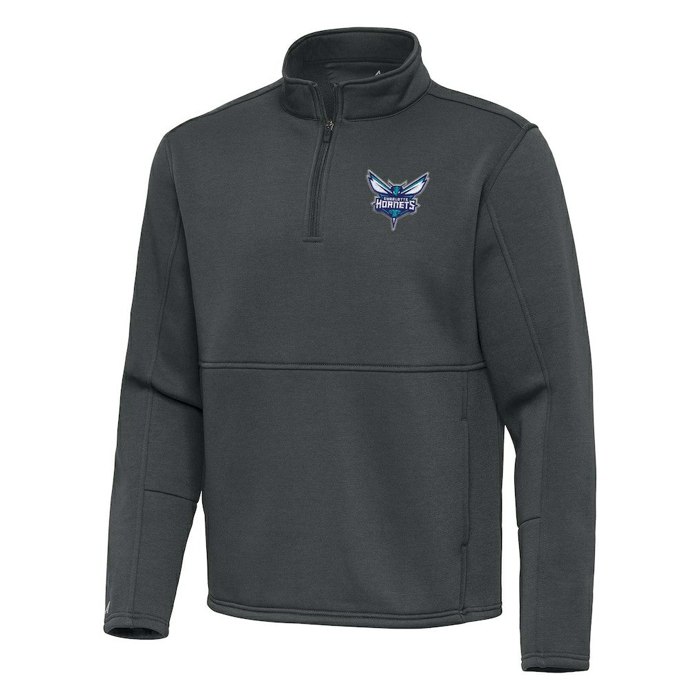 NBA Charlotte Hornets Antigua Twist Quarter-Zip Pullover Top - Pewter on sale