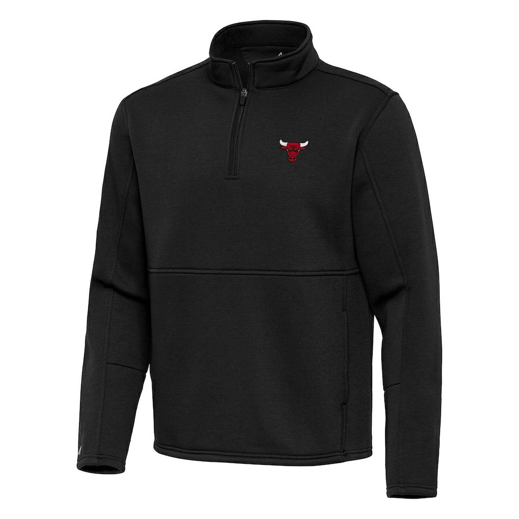 NBA Chicago Bulls Antigua Twist Quarter-Zip Pullover Top - Black outlet