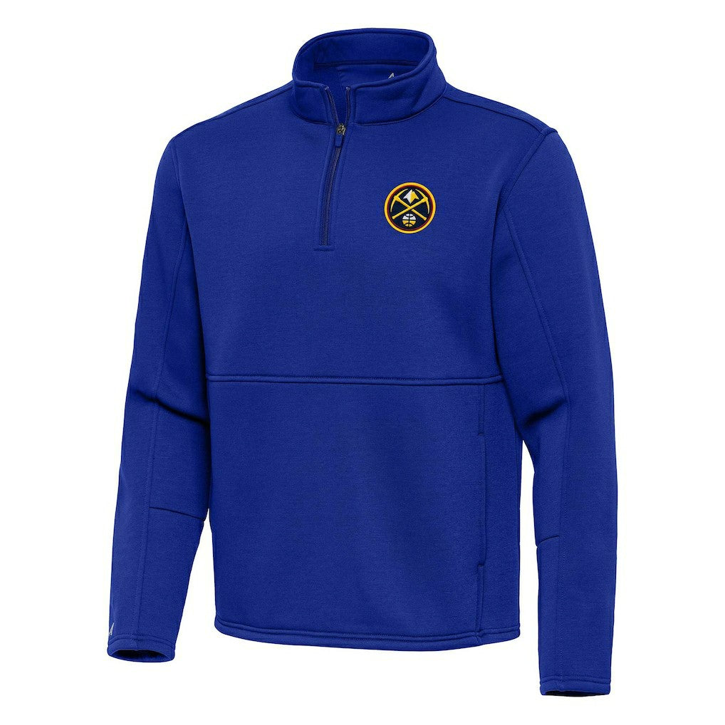 NBA Denver Nuggets Antigua Twist Quarter-Zip Pullover Top - Blue outlet