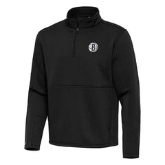 NBA Brooklyn Nets Antigua Twist Quarter-Zip Pullover Top - Black outlet