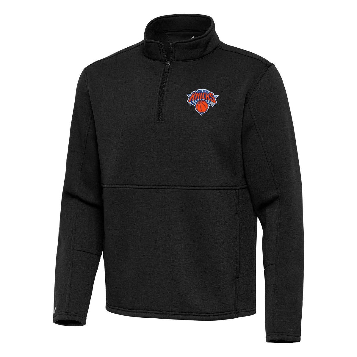 NBA New York Knicks Antigua Twist Quarter-Zip Pullover Top - Black for sale