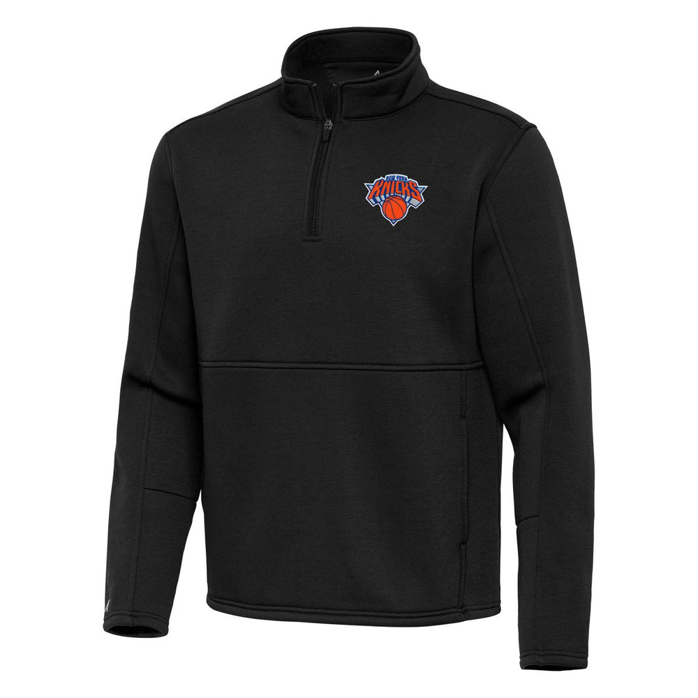 NBA New York Knicks Antigua Twist Quarter-Zip Pullover Top - Black for sale