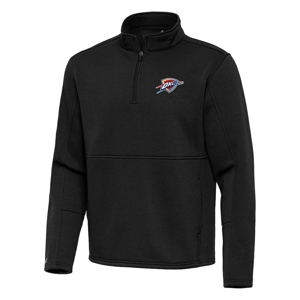NBA Oklahoma City Thunder Antigua Twist Quarter-Zip Pullover Top - Black shop
