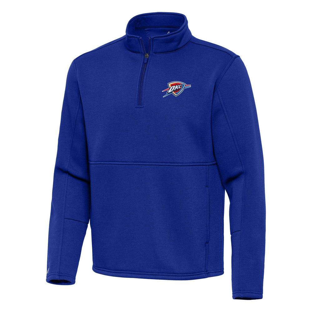 NBA Oklahoma City Thunder Antigua Twist Quarter-Zip Pullover Top - Blue sale