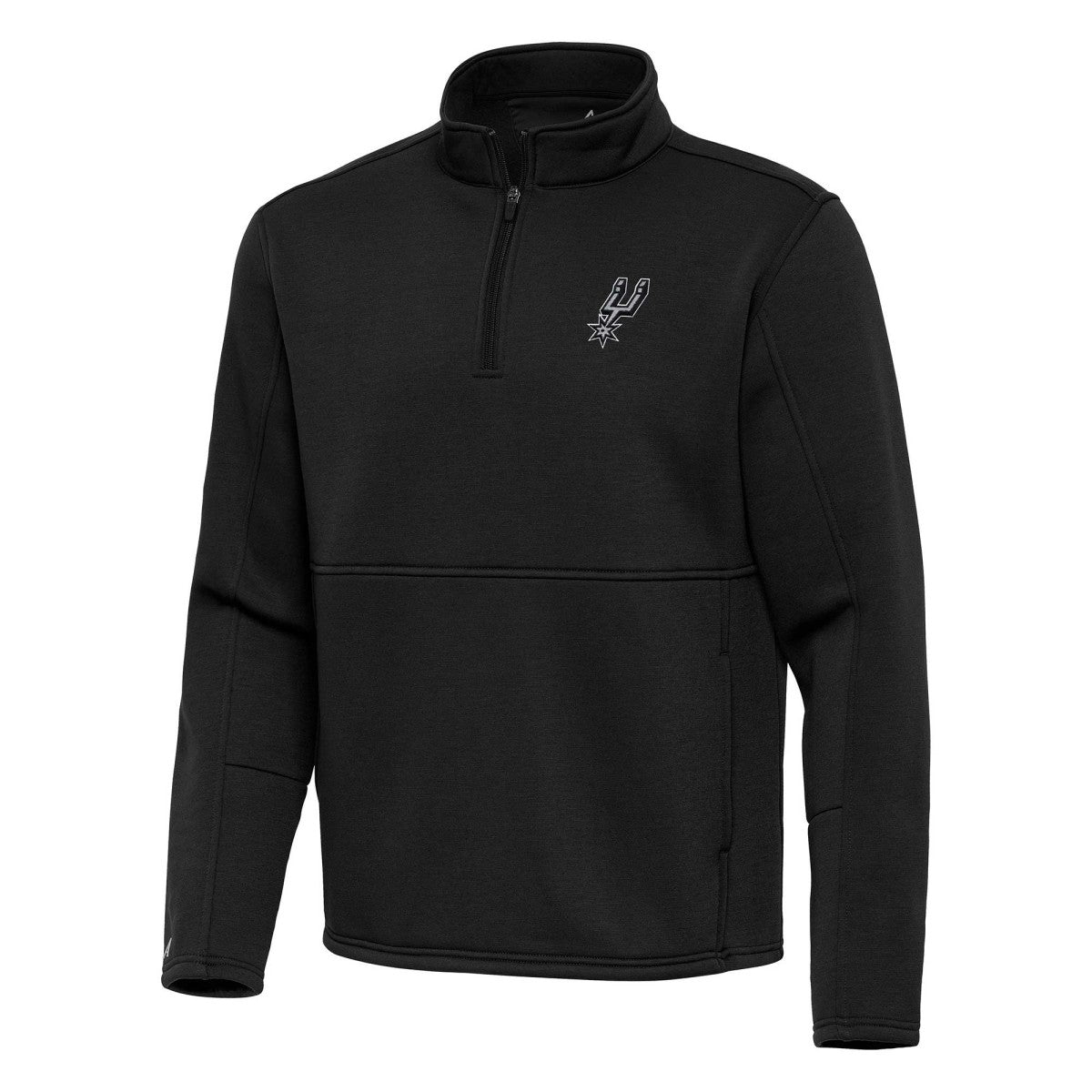 NBA San Antonio Spurs Antigua Twist Quarter-Zip Pullover Top - Black on sale
